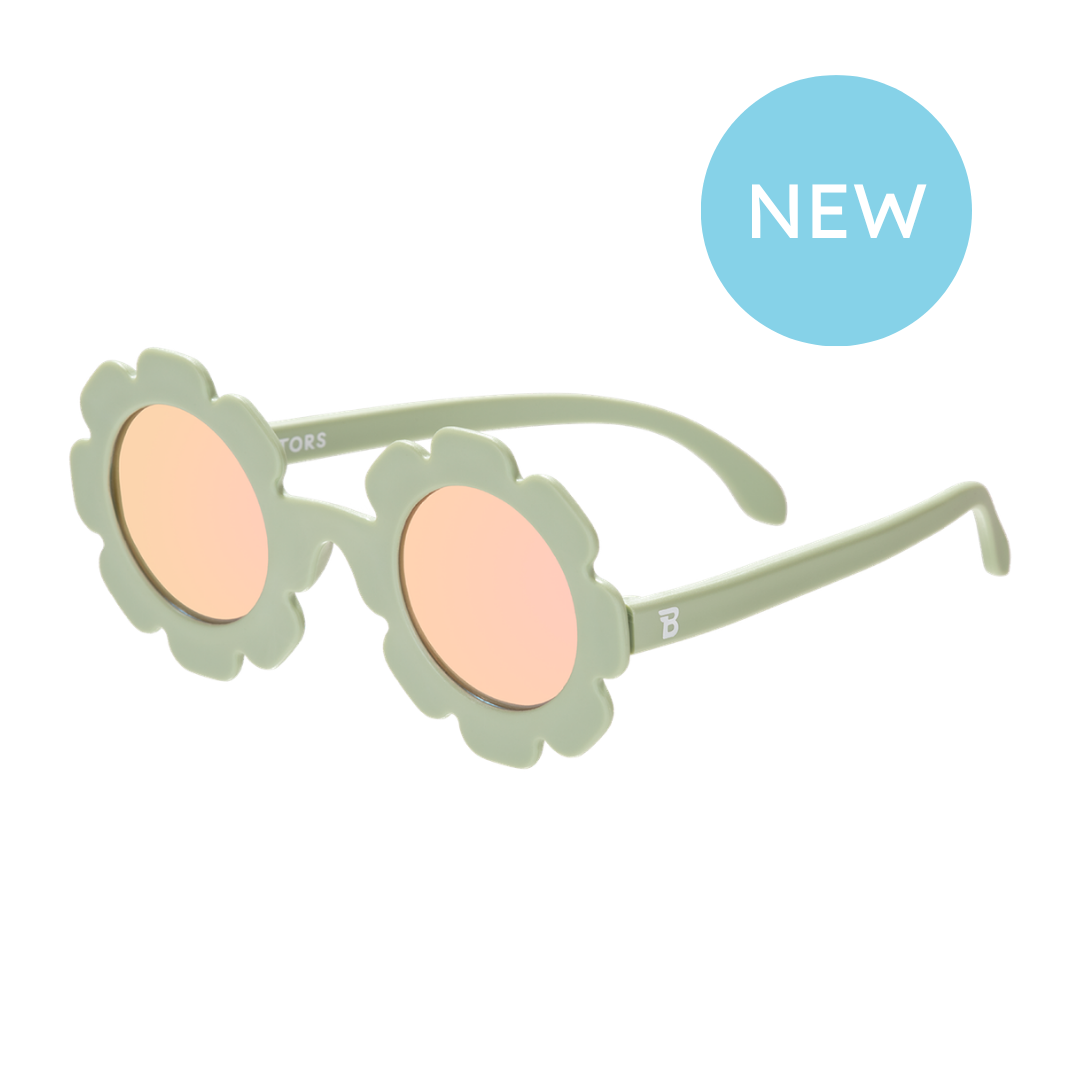 Polarised Flower - Garden Sage Flower with Rose Gold Mirrored Lenses