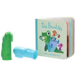 Travel pack 2 finger toothbrush on the go and mini The Brushies Book