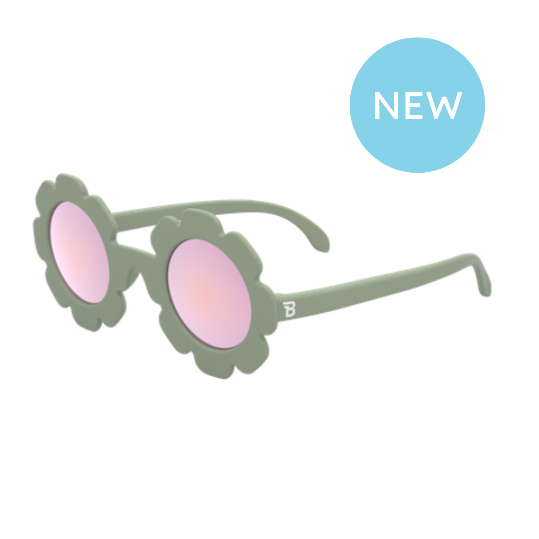 Polarised Flower - Garden Sage Flower with Rose Gold Mirrored Lenses