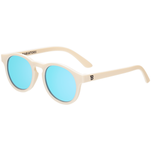 Limited Edition Keyholes - Sweet Cream - Turquoise Blue Mirrored Lenses - Babiators