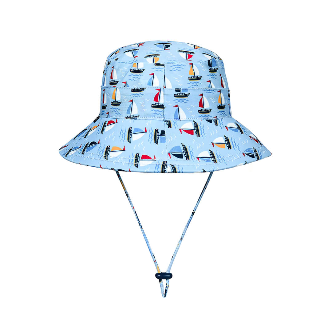 Kids Beach Bucket Swim Hat - Sails