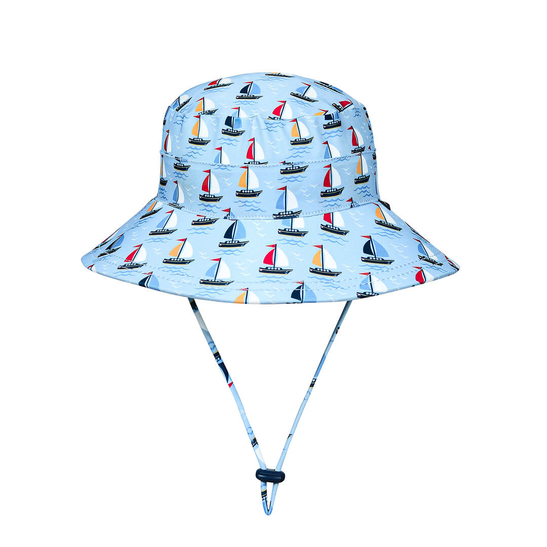 Kids Beach Bucket Swim Hat - Sails