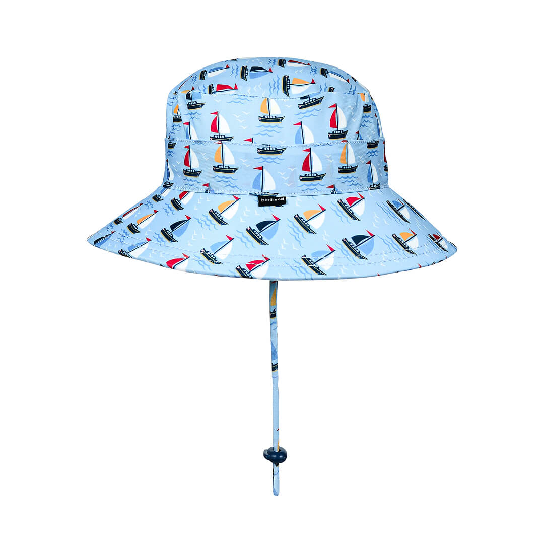 Kids Beach Bucket Swim Hat - Sails