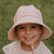 Kids Ponytail Bucket Sun Hat - Pink Stripe