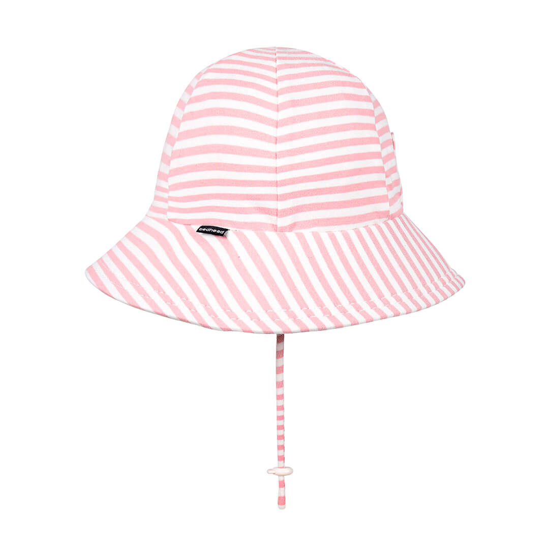 Kids Ponytail Bucket Sun Hat - Pink Stripe