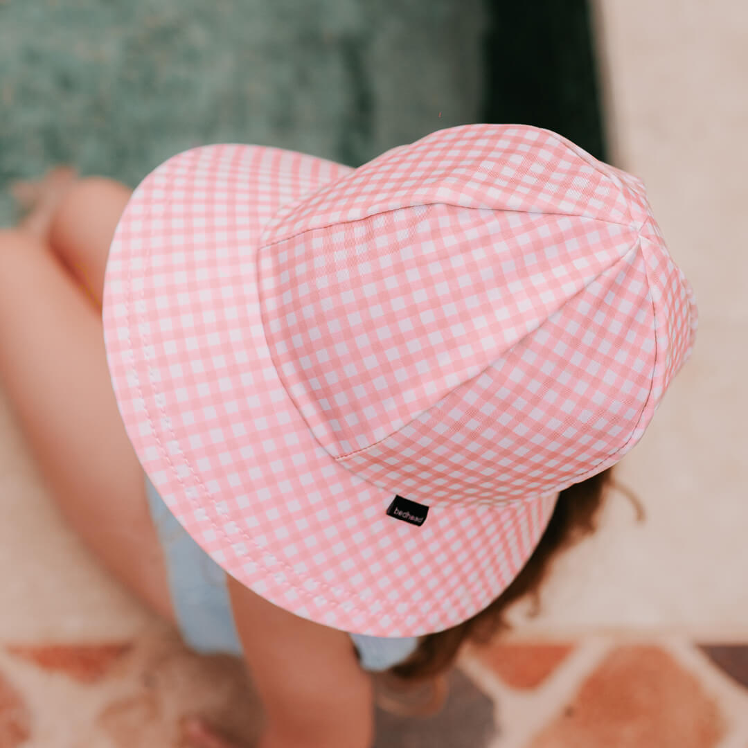 Kids Beach Ponytail Bucket Swim Hat - Skipper