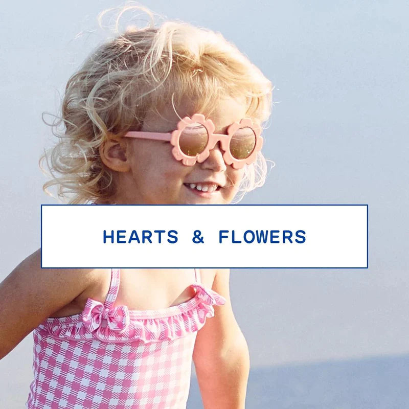 Heart and flower sunglasses for girls