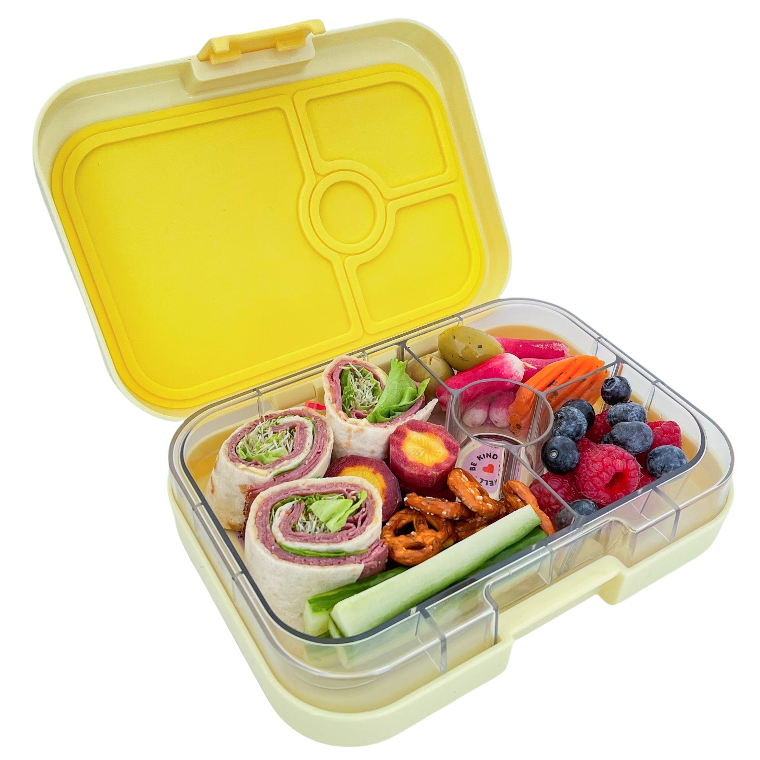 Yumbox Panino 4 Compartment Lunchbox in Power Pink Rainbow