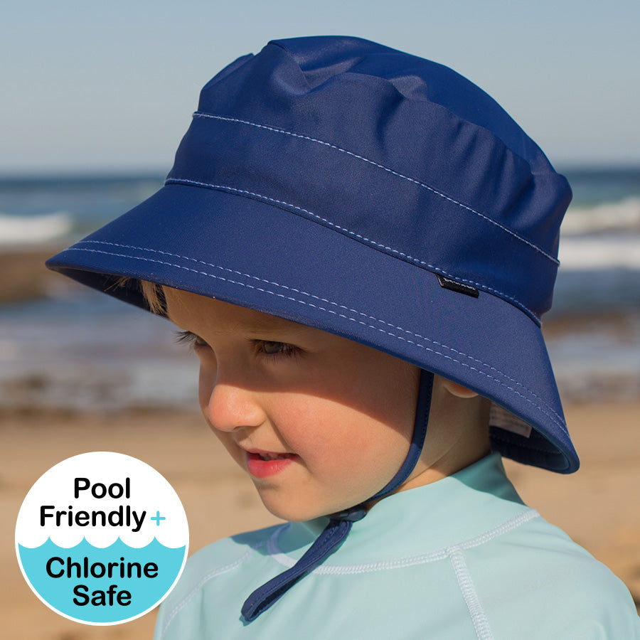 Kids Beach Bucket Swim Hat - Marine