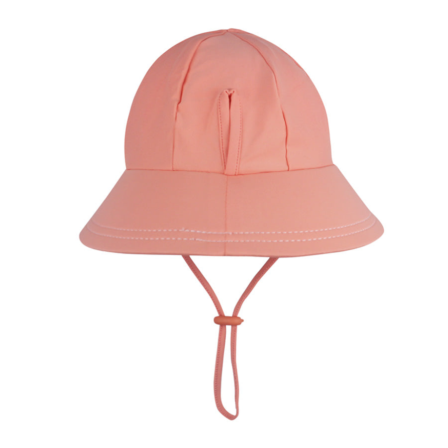 Kids Beach Ponytail Bucket Swim Hat - Peach