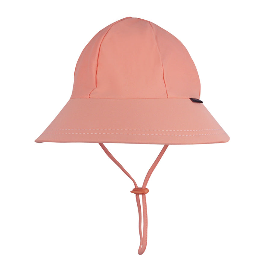 Kids Beach Ponytail Bucket Swim Hat - Peach